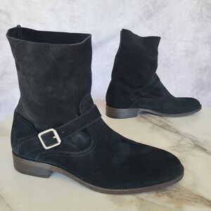 IRO Size 42 Suede Biker Boots Black Buckle Strap